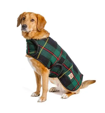 Navy Tartan Plaid Blanket Coat