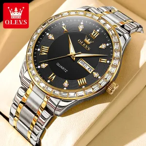 OLEVS 9906 Luxury Diamond Dial Quartz Wristwatch for Men