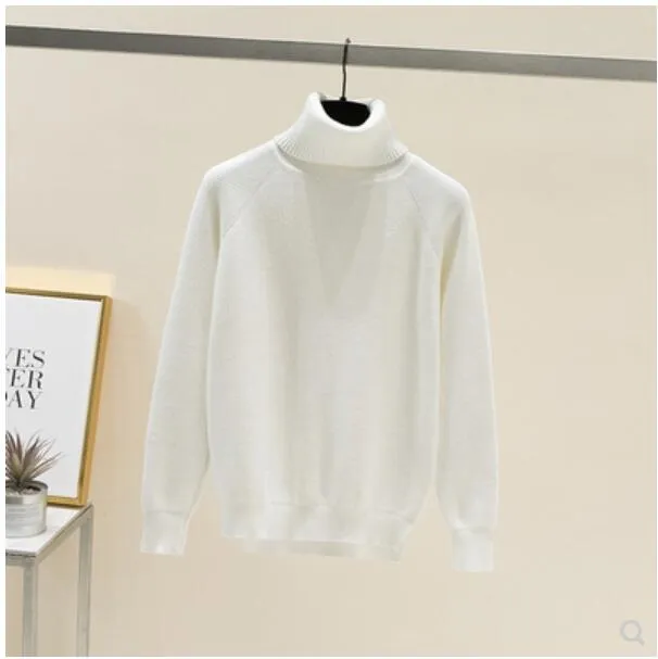 ONLYSVTER Thick Oversized Loose Turtleneck Women Pullover Sweater Autumn Winter Warm Jumper Top Knitted Soft Female Sweater Top