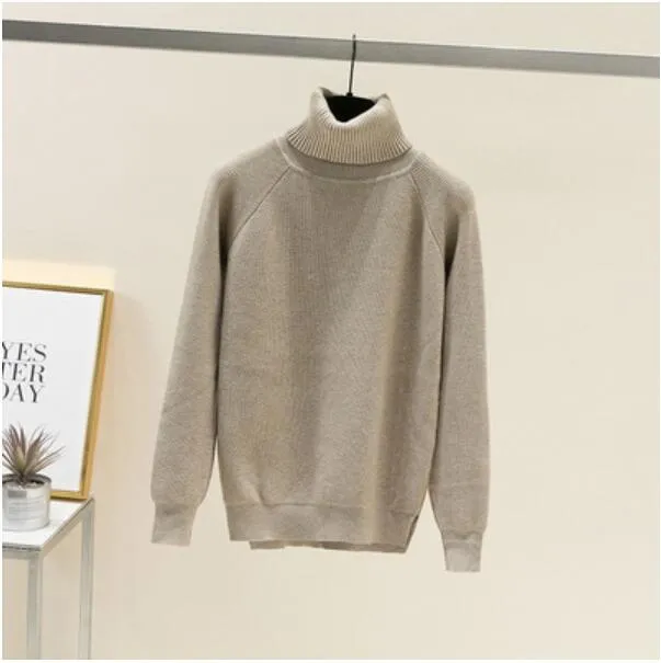 ONLYSVTER Thick Oversized Loose Turtleneck Women Pullover Sweater Autumn Winter Warm Jumper Top Knitted Soft Female Sweater Top