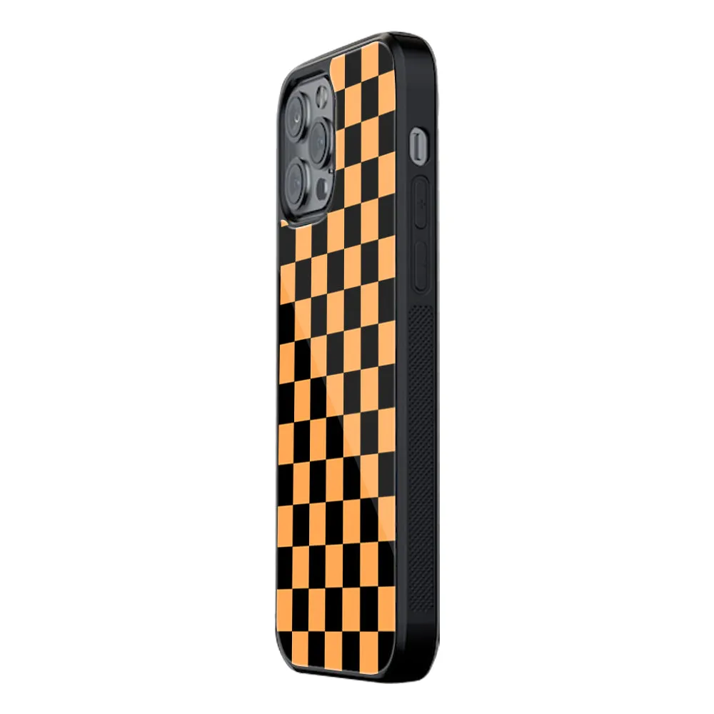 Orange Checkers Phone Cover | Glass Case