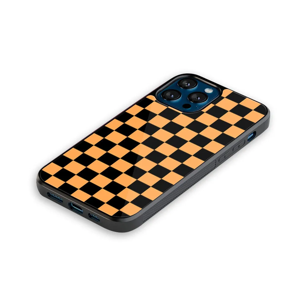 Orange Checkers Phone Cover | Glass Case