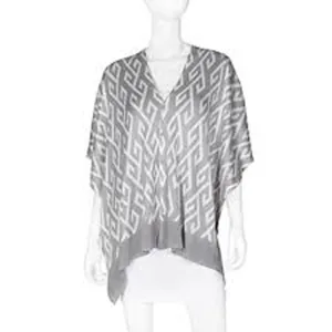 Papillon Bamboo The Clara Grey/White Scarf-Shawl-Cardigan 3 in 1