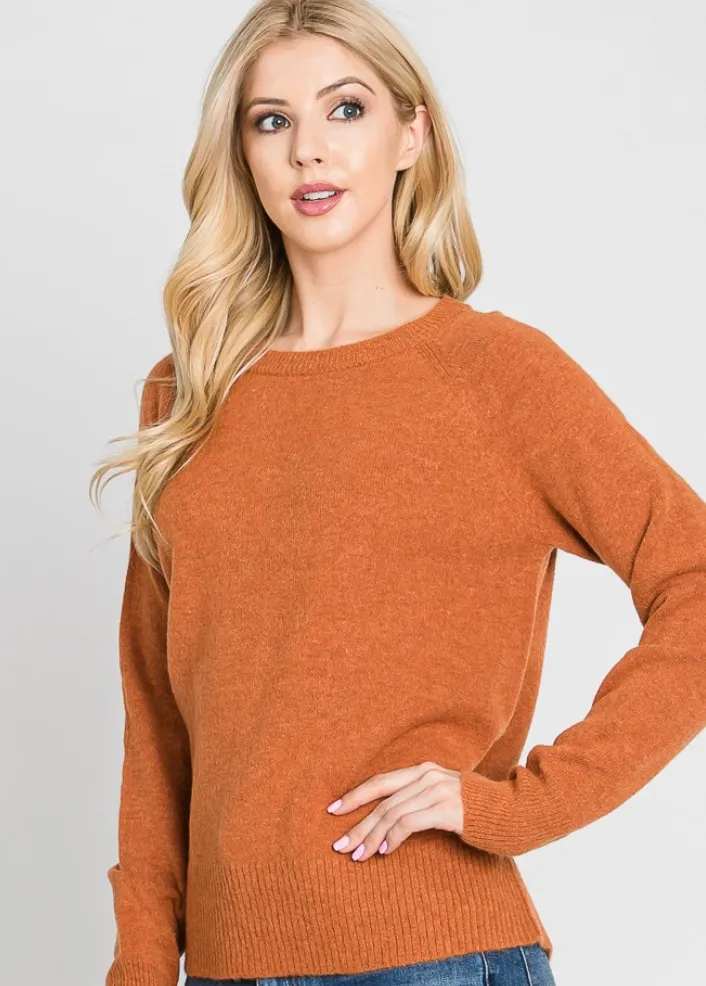 Relaxed Pullover Sweater in Rum