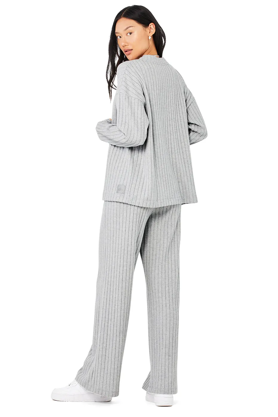 Ribbed Take Comfort Bra, Cardigan & Wide Leg Pant Set