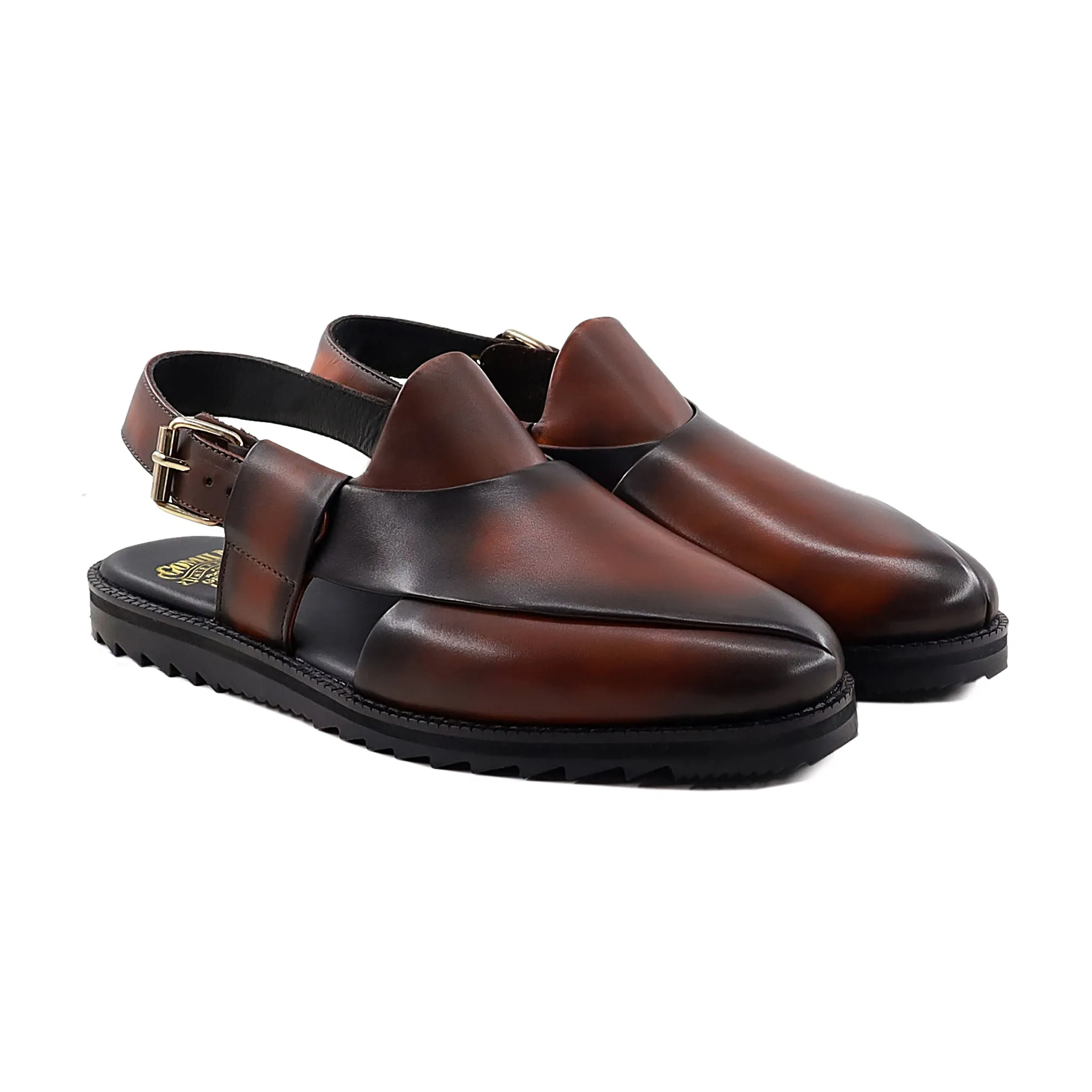 Ronzo - Men's Burnished Brown Calf Leather Sandal