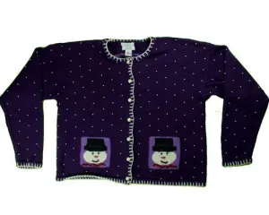 Royal Purple And Pearl-Medium Christmas Sweater