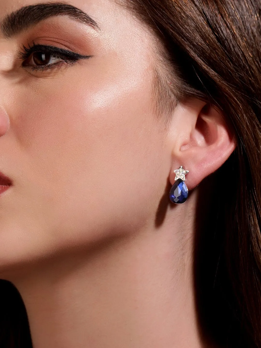 Rubans Petite Blue Stone Studs for Everyday Elegance