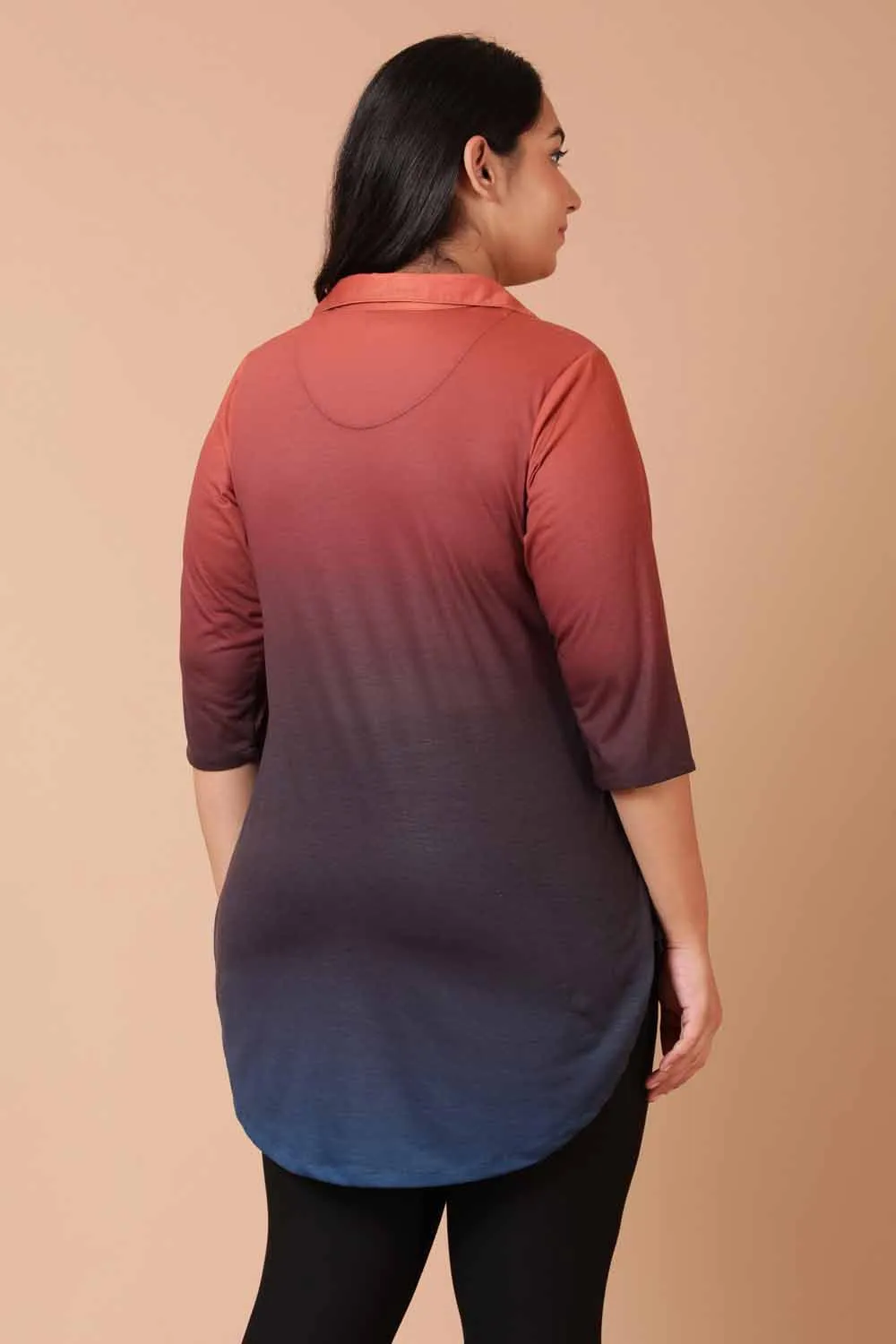 Rust Midnight Ombre Centre Pleat Top