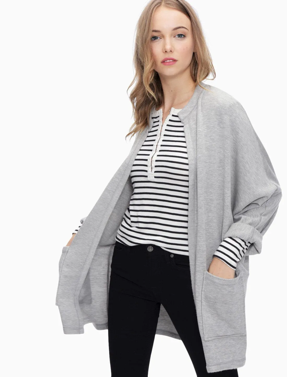 Splendid - Dolman Wedge Cardi in Heather Grey