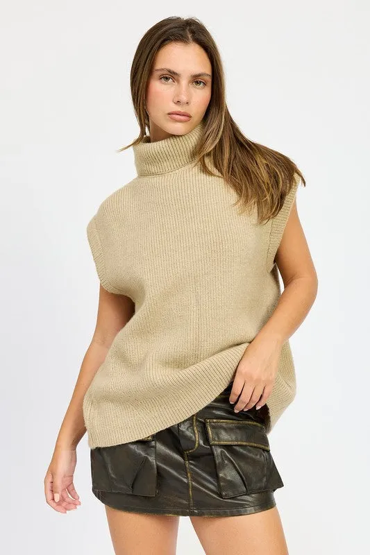 Split Back Turtleneck Sweater *Online Only*