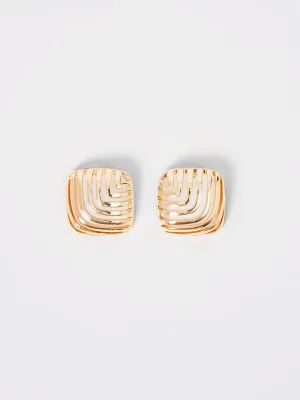 Square Design Stud Earrings