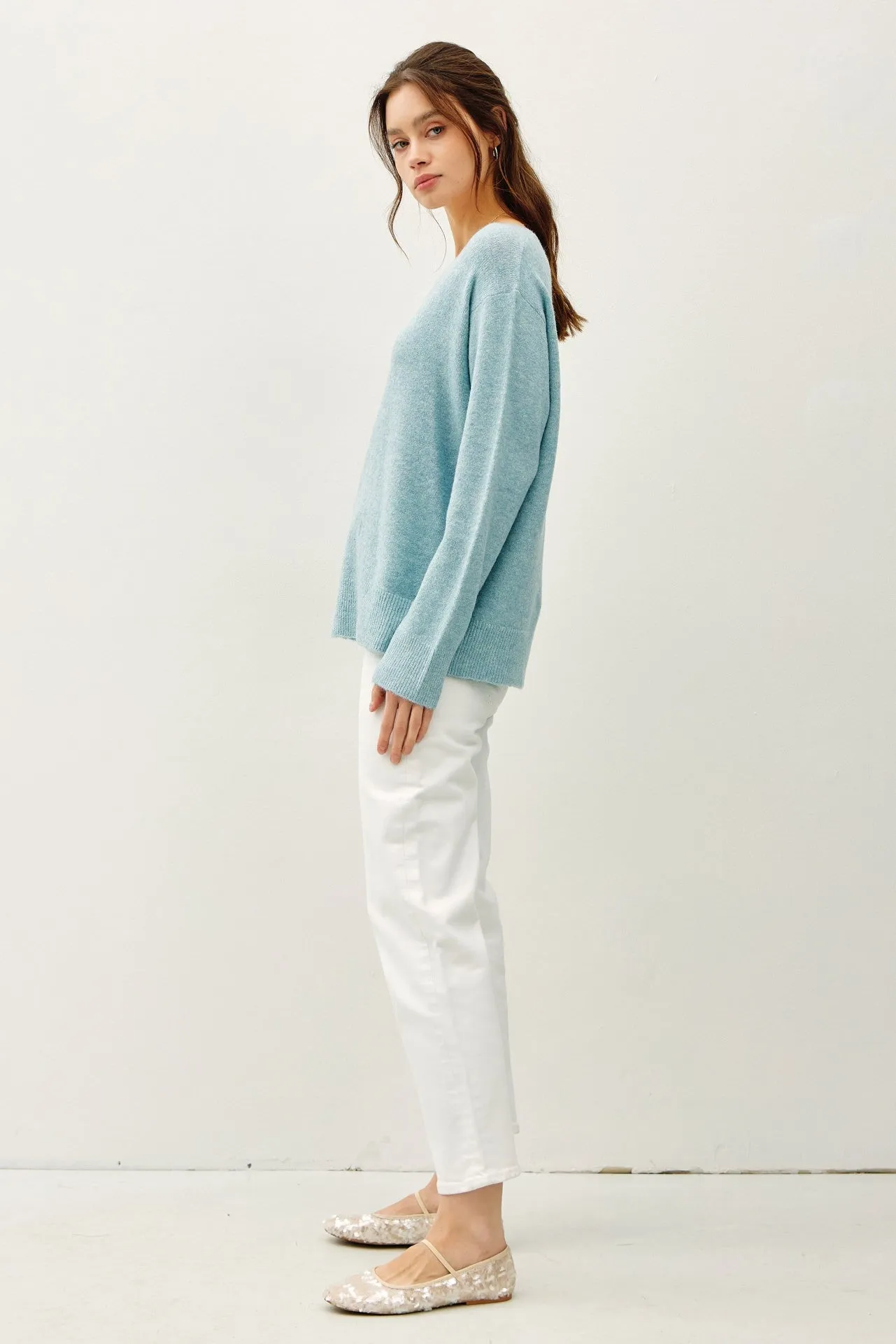 Stop The Cold Relaxed V-Neck Sweater