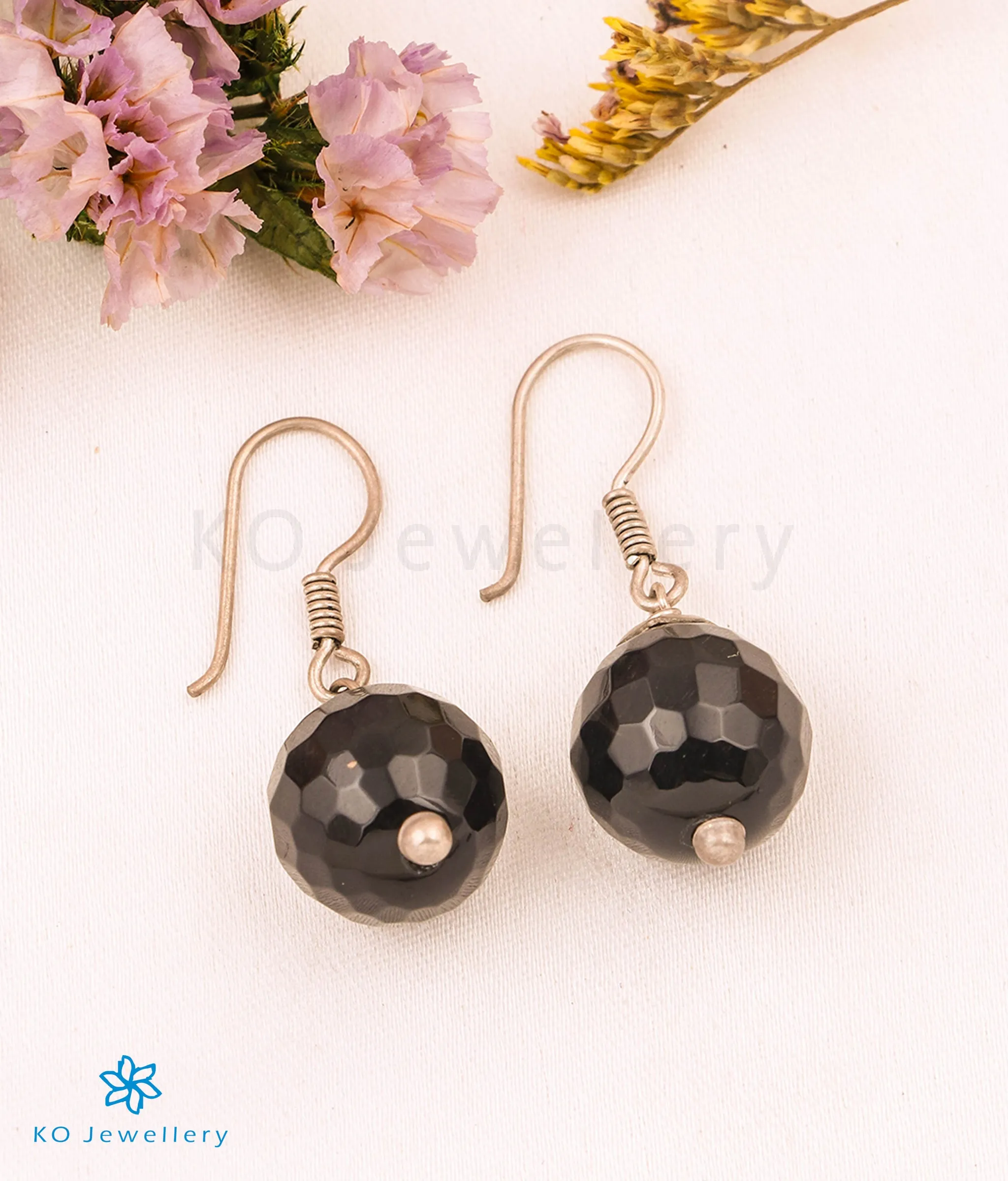 The Black Onyx Silver Gemstone Earring