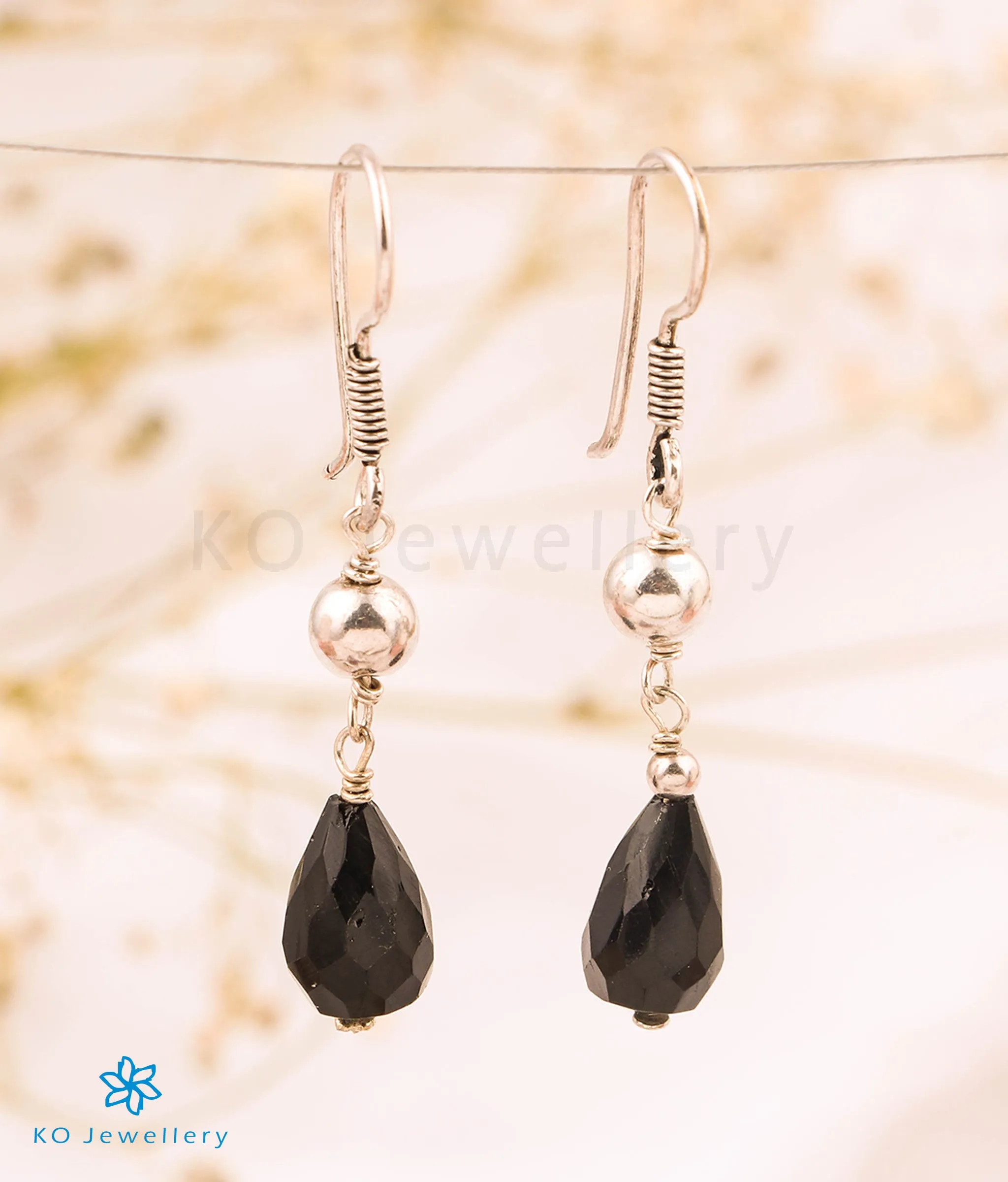 The Black Onyx Silver Gemstone Earring