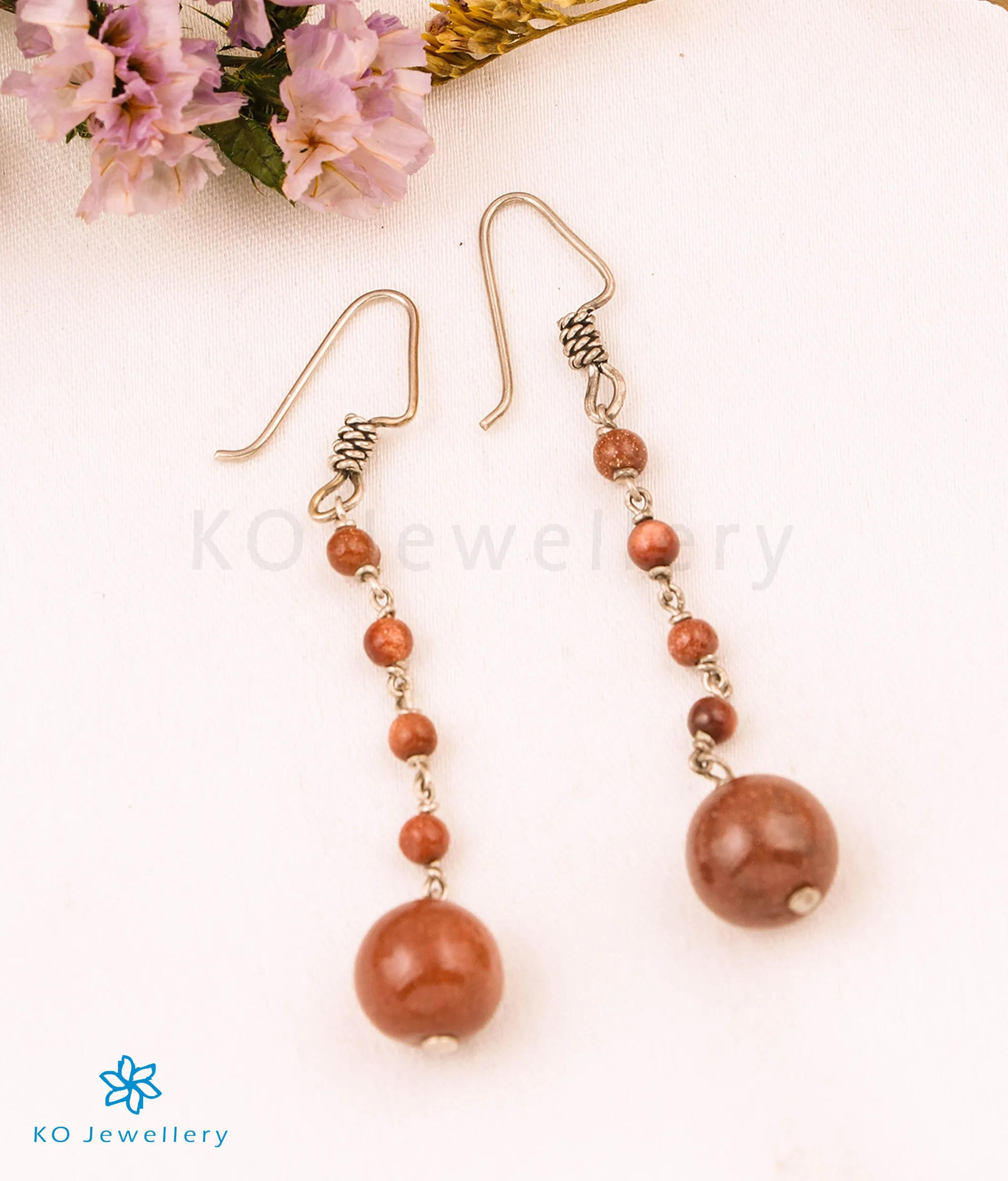 The Brown Sandstone Silver Gemstone Earring