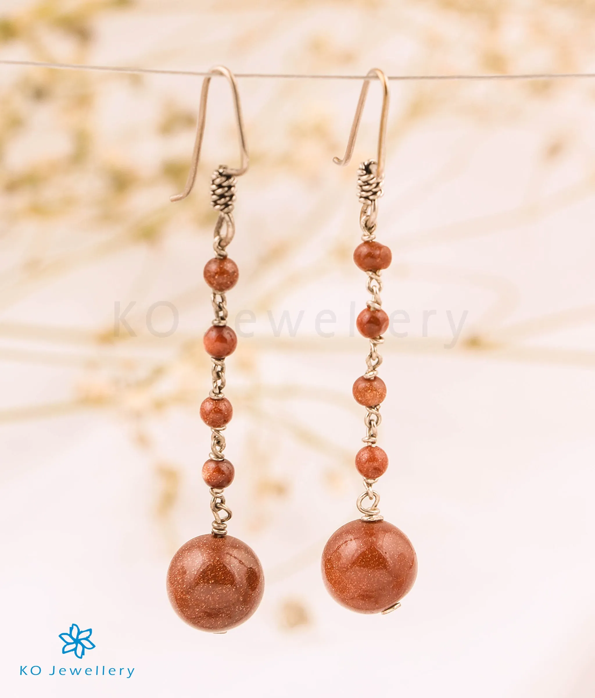 The Brown Sandstone Silver Gemstone Earring