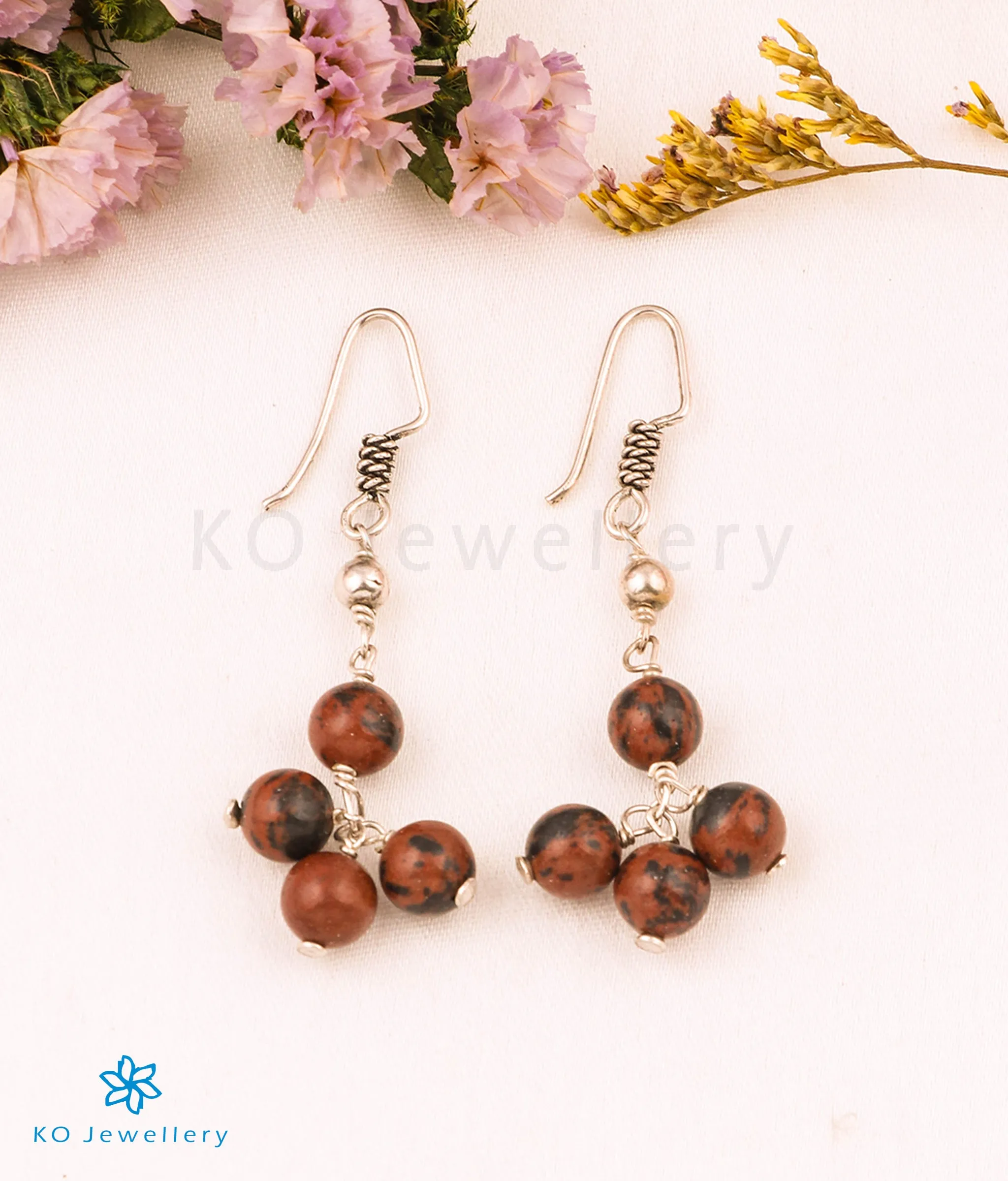 The Mahogany Obsidian Silver Gemstone Earring