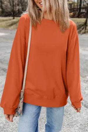 Trendy Orange Crewneck Sweatshirt