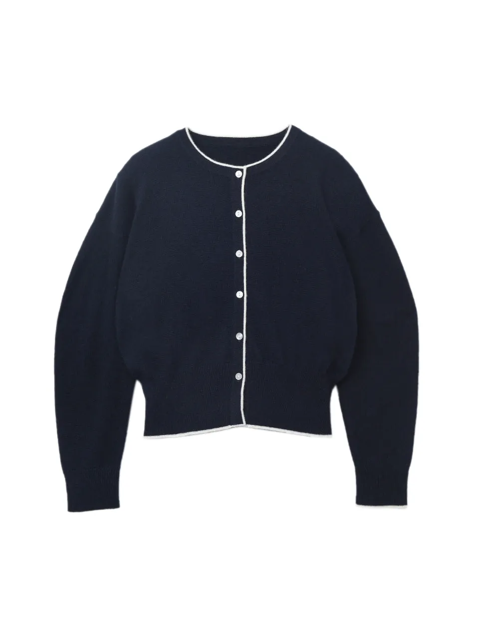 Volume Sleeve Cardigan_Dark Navy