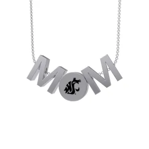 Washington State Cougars Silver MOM Necklace