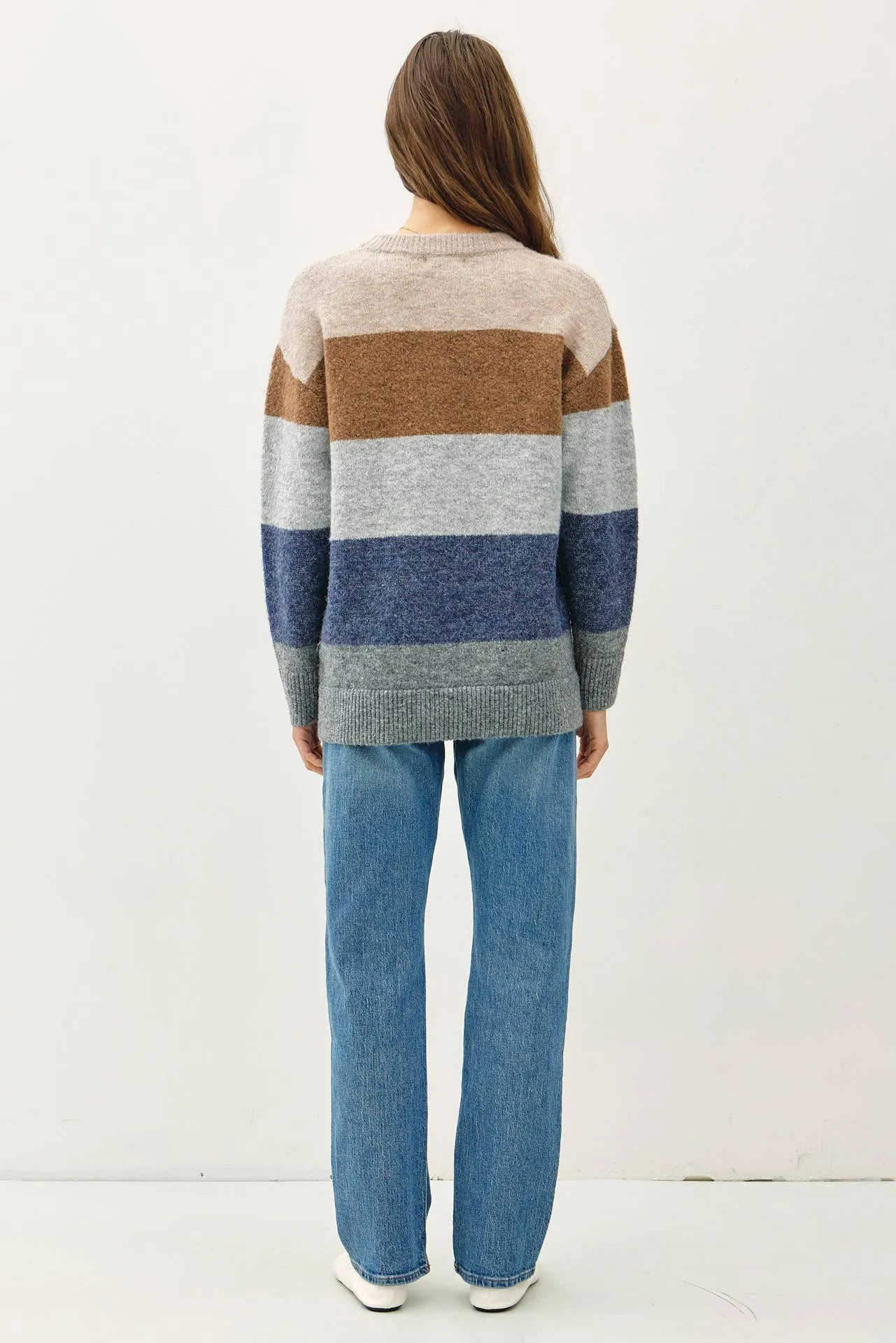 WOOL BLEND COLOR GRADIENT SWEATER