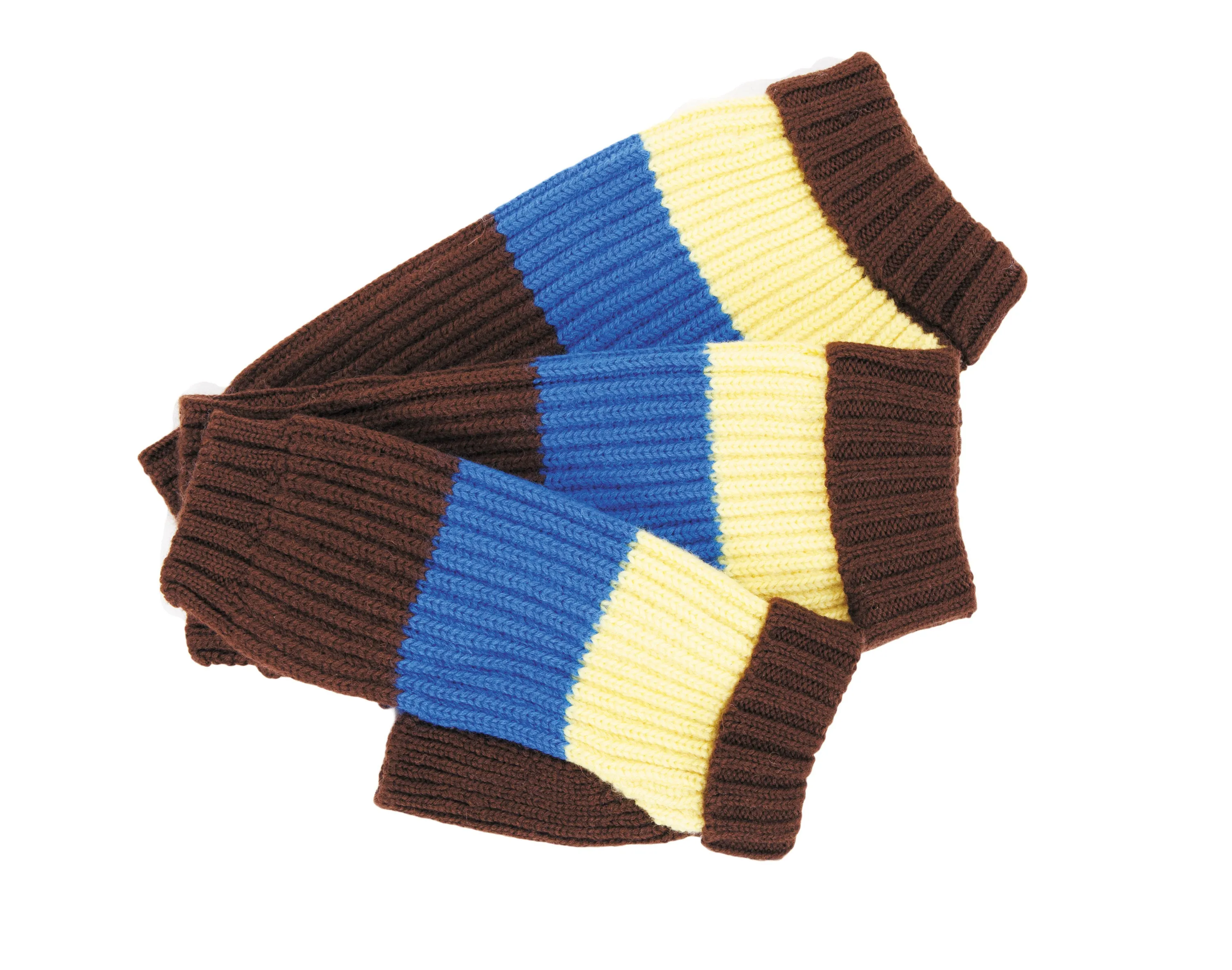 Wool Dog Sweater - Deer Valley - Brown, Blue & Yellow