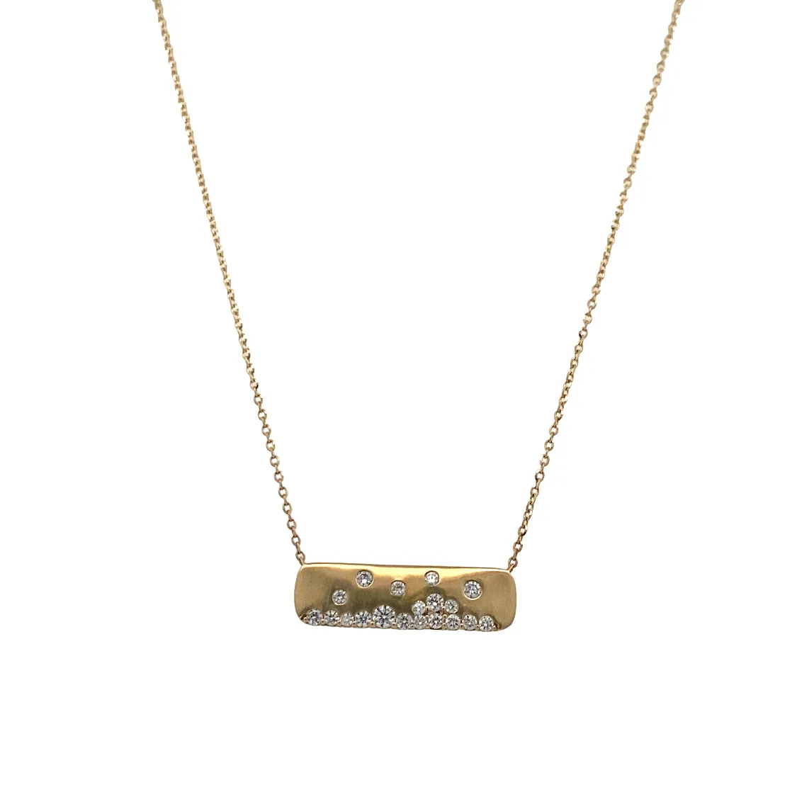 Yellow Gold Diamond Bar Necklace