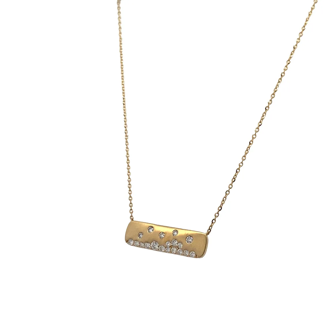 Yellow Gold Diamond Bar Necklace